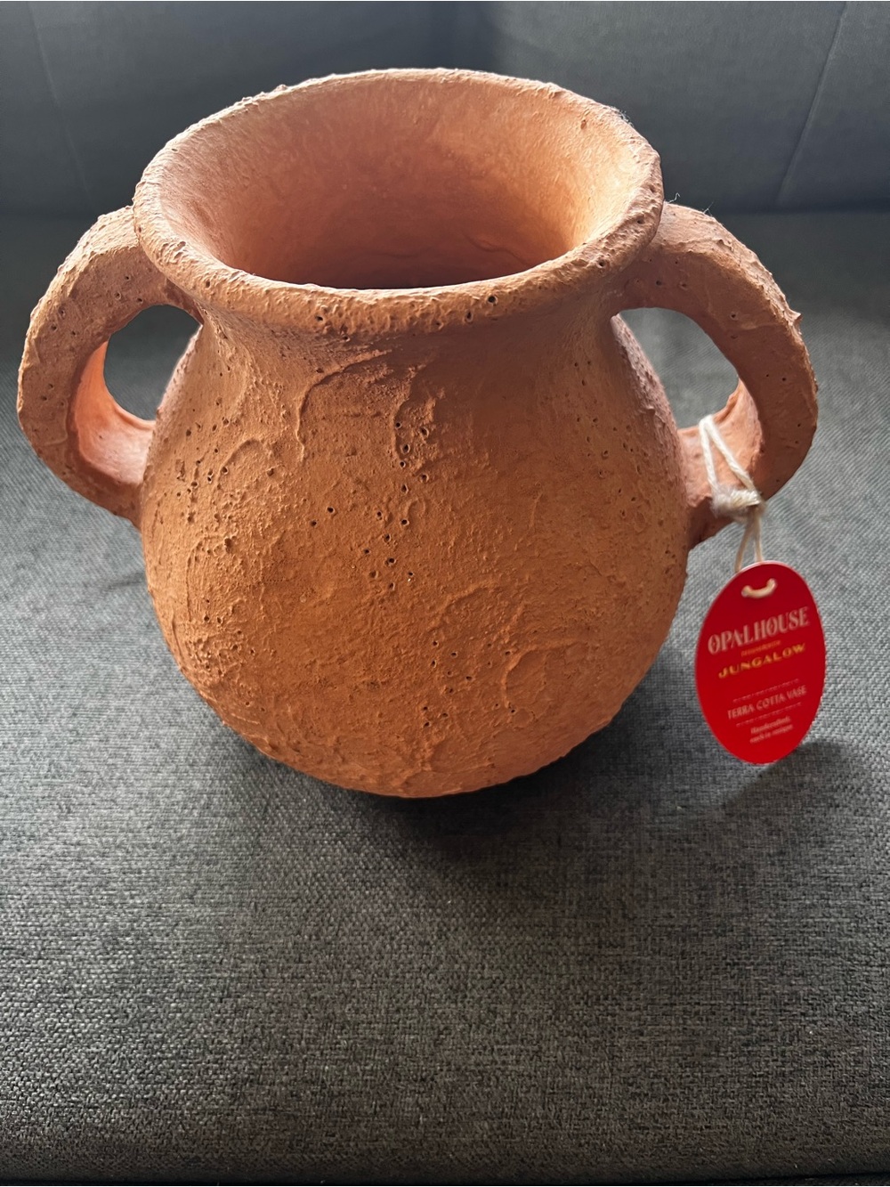 Opalhouse x Jungalow Handcrafted Terra Cotta Amphora Vase NWT double-handled